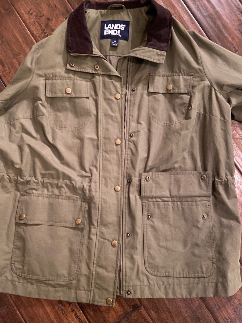 Lands’ End Women’s Barn Jacket in Olive – 1X